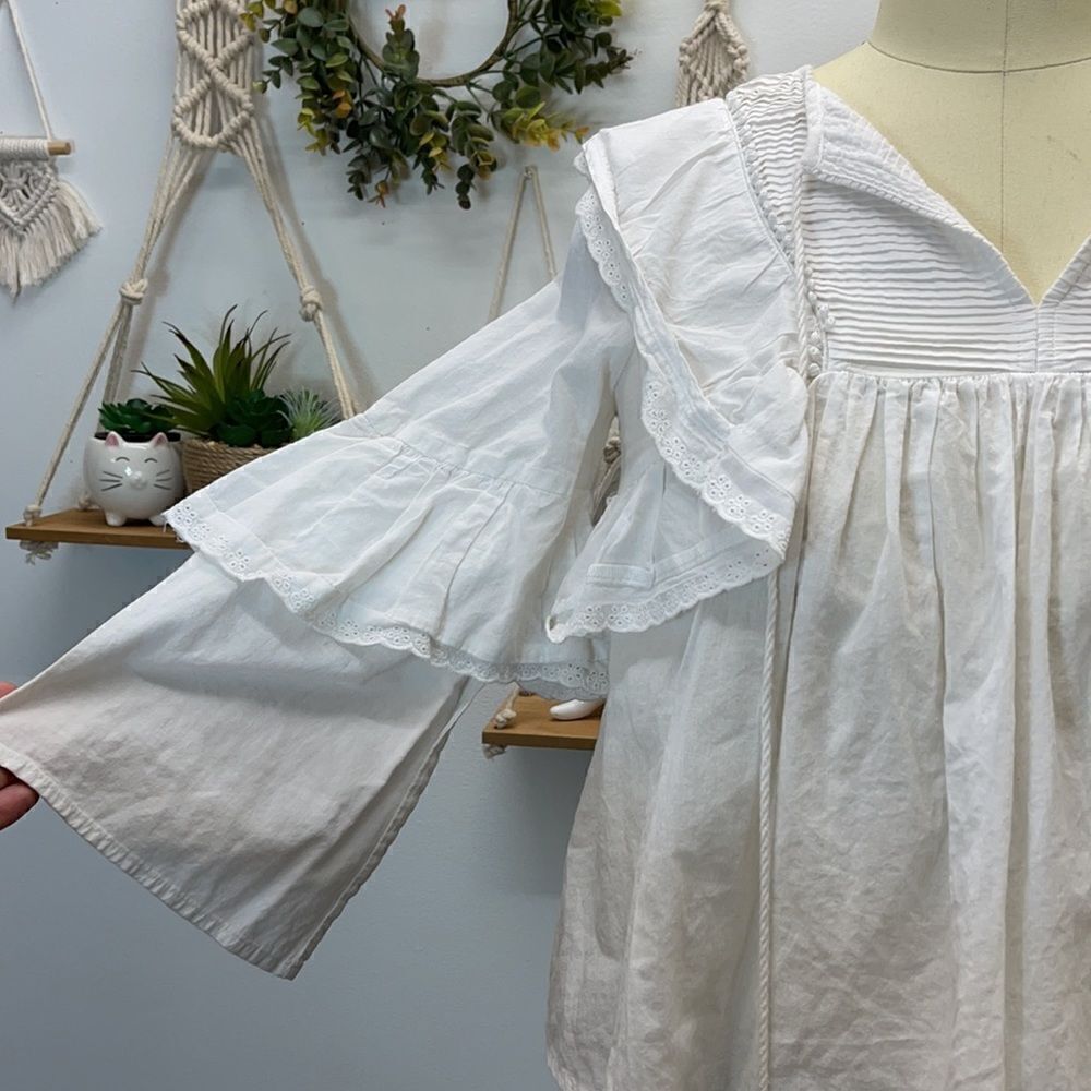 🅢🅐🅛🅔 Zhu Anthropologie Top Bronte Frill Top - Picture 6 of 16